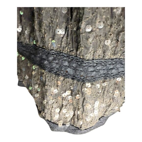 Y2K Miilla Silk Sequin Babydolll Lace Trim Mini Dress M NWT Party Boho Glam - Picture 5 of 10